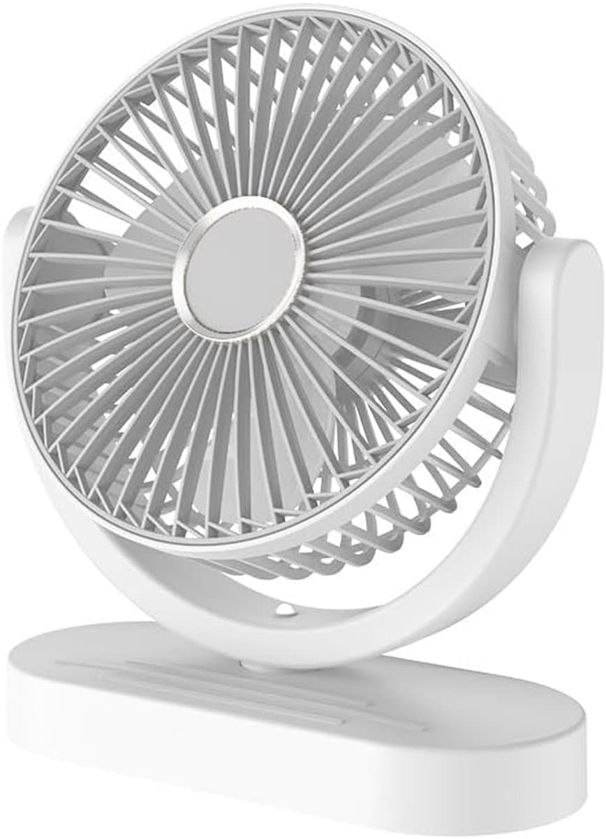 KZQ Usb Tafelventilator Stil Kantelbaar Met 3 Snelheden - Bureauventilator Voor Koeling Thuis En Kantoor - Wit — afbeelding 1