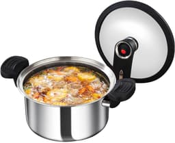 Portable Pressure Cooker, Fish Pan for Seafood, Stainless Steel Fast Multifunction Kitchen Pan for Bean and Meat Dishes — thumbnail 1