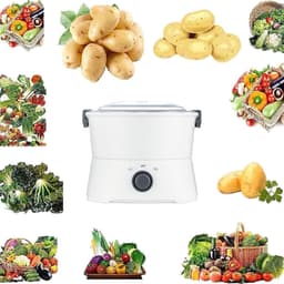 Elektrische Aardappelschilmachine - Groente Droger - Snel Schillen - Eénknopsbediening - 1 kg capaciteit - Zwart — thumbnail 4