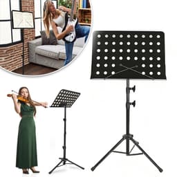 150cm Bladmuziekstandaard - Hoge Muziekstandaard Voor Bladmuziek Hoge Stabiliteit - Verstelbare Draagbare Muziekstandaard Voor Gitaar Viool Ukelele — thumbnail 1