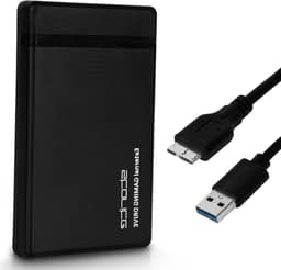 Externe Harde Schijf - Draagbare Opslag - Gegevens Back-uppen - Ultradun Ontwerp - 2TB Capaciteit - Zwart — thumbnail 1