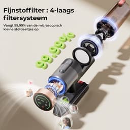 Proscenic P11 Ultra - Steelstofzuiger Draadloos - 550W - 55Kpa - 55 minuten - Ultralicht - 1,2 L Stofbak - Snoerloze Stofzuiger — thumbnail 2