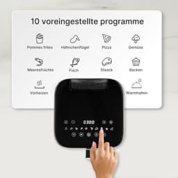 Heteluchtfriteuse met Stoom - Airfryer Dubbele Weerstand - Gezond Koken - Stoomfunctie voor Sappigheid - 6 Liter Capaciteit - Zwart Inox — thumbnail 5