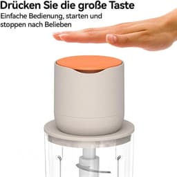 Deze groentesnijder, snoerloze elektrische keukenmachine en miniblender wordt geleverd met een glazen kom van 600 ml en kan worden gebruikt voor het verwerken van vlees, groenten, uien, knoflook, fruit en noten. — thumbnail 2