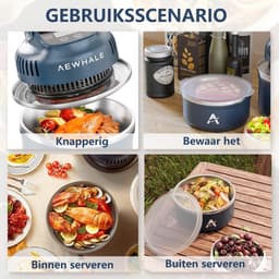 Heteluchtfriteuse - Compacte friteuse - Snel koken - Dubbelwandig geïsoleerd - 3.8 Liter - Blauw — thumbnail 4