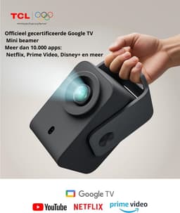 Beamer met Google TV – Full HD Projector – 4K Ondersteuning – Dolby Audio – Auto Focus & Keystone – Draagbaar – HDR10 – HDMI & USB – Thuisbioscoop — thumbnail 5