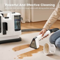 ELVENTO Tapijtreiniger machine - Vlekkenreiniger - Bank reiniger - Carpet cleaner - Wit - 13,5 kPa zuigkracht - Dubbel tanksysteem — thumbnail 3