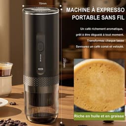 Draagbaar koffiezetapparaat, 20 bar druk, 2-in-1 koffiezetapparaat, automatische opwarmtijd van 4-6 minuten, grote capsules, gemalen koffie, zwarte koffie. — thumbnail 2