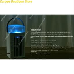 Linkforu - 3-in-1 Luchtkoeler - Luchtbevochtiger - Ventilator Tafelmodel - Watertank 480 ML - 3 Standen - 7 Kleuren LED-Nachtlamp — thumbnail 4