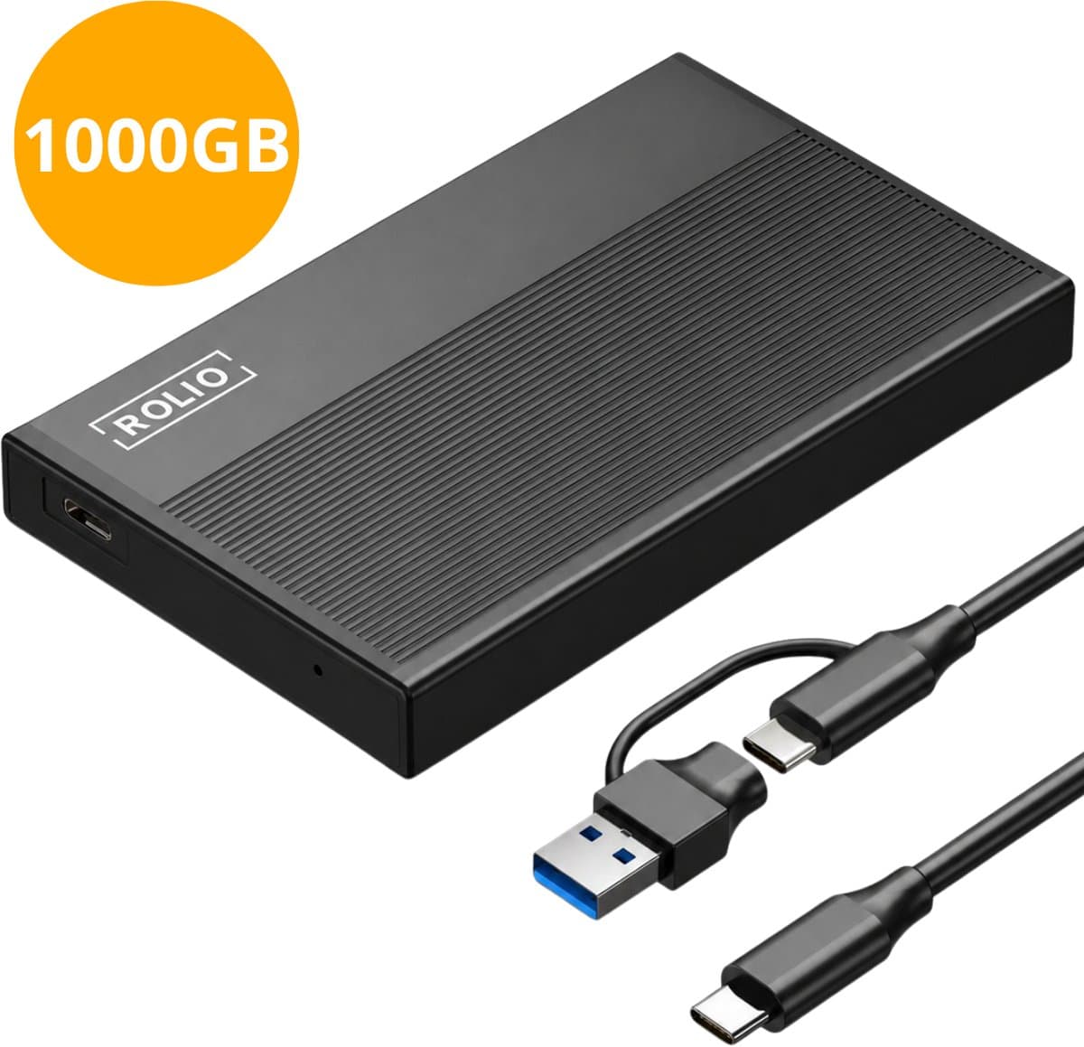 Rolio Externe Harde Schijf Pro - USB 3.1 en USB C - 1Gbps snelheid - 1TB Opslag — afbeelding 1