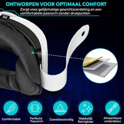 JustValue Elite Strap met Accu en VR Cover geschikt voor Meta Quest 3 – 10000mAh – Verstelbare Hoofdband – Comfort Accessoire – Ergonomisch Design – Geschikt voor Oculus Quest 3 – VR Headstrap met Batterij — thumbnail 4