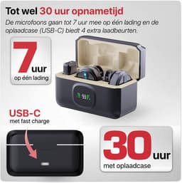 2-Pack Draadloze Microfoon met Oplaadcase - Geschikt voor Apple , Samsung, Laptop - Bluetooth Mini Microfoon - Podcast Microfoon — thumbnail 3