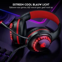 StayPowered Gaming Headset - Ultiem Geluid & Comfort - Noise Cancelling Microfoon - Surround Sound - Multi-platform Compatibel - Plug & Play - Ergonomisch Design - LED Verlichting - Zwart/Rood - Levering Sneller dan Aangegeven! — thumbnail 3