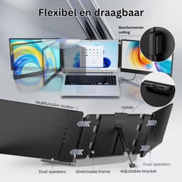 JMZR® Portable Monitor - Tri Screen - Laptop Uitbreider - Full HD — thumbnail 5