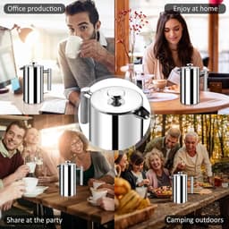 Stainless Steel Coffee Maker, 350 ml, High Quality French Press, Double Wall Insulated System with Two Layer Construction, Large Capacity, Ideal for Giving As a Gift to-2025 Nieuw — thumbnail 3
