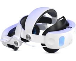JustValue Elite Strap met Accu en VR Cover geschikt voor Meta Quest 3 – 10000mAh – Verstelbare Hoofdband – Comfort Accessoire – Ergonomisch Design – Geschikt voor Oculus Quest 3 – VR Headstrap met Batterij