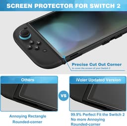 YONO Screen Protector Set – Geschikt voor Nintendo Switch 2 – Gehard Glas 2 Stuks – 9H Hardheid, Krast Niet en Bubbelvrij — thumbnail 3