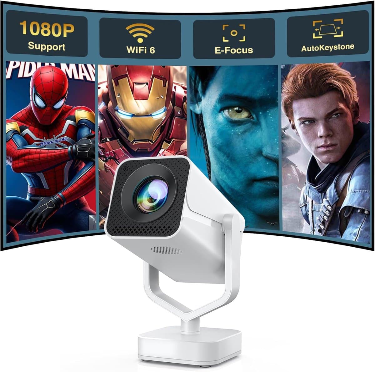 Mini beamer - Projector - Beamerscherm - Projectiescherm - Outdoor & Indoor Projector - — afbeelding 1