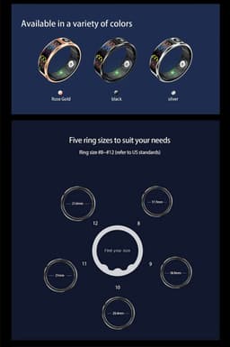 WizBay Premium Select® Smart Ring Color LED Zilver - Maat 10 - Hartslag Slaap Zuurstof - Gesture - Multi Sport Modi — thumbnail 5