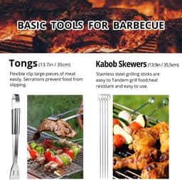 Famanu Gebruiksvoorwerp Set Rvs Professionele Grill Accessoires Tool Met Tas Gemakkelijk Te Dragen (9) — thumbnail 2
