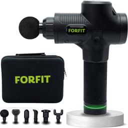 FORFIT Massage - Black – 30 Standen en 6 Opzetstukken – Draadloos en stil – Professioneel Massage apparaat- Massage Pistool — thumbnail 1