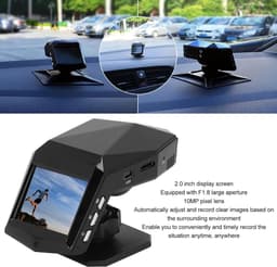 Dashcam - Dashcam voor Auto - 10MP - HD - Infrarood Nachtzicht - Verlichting - Loop-opname - 170° Brede Hoek - 32gb Opslaag - 2 inch Beeldscherm - Zwart — thumbnail 5