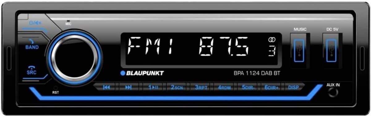 Blaupunkt BPA 1124 DAB BT - Autoradio - DAB+ Tuner/RDS Tuner - Retro - 1-Din - Bluetooth - Handsfree - 4x50W — afbeelding 1