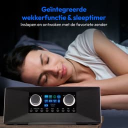 MEDION P85333 internetradio met DAB+ (wifi, FM, Spotify Connect, Amazon Music, DLNA, USB, hoofdtelefoonaansluiting, AUX, stereo line-out cinch, slaaptimer) zwart — thumbnail 4