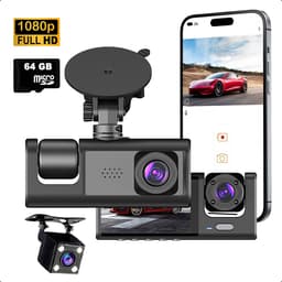 Tech Essentials® Dual Dashcam S1-Wifi Voor Auto - Met Achteruitrijcamera Universeel - Full HD - Met 64GB Micro SD-Kaart - Met Nachtzicht - APP | Voor En Achter — thumbnail 1