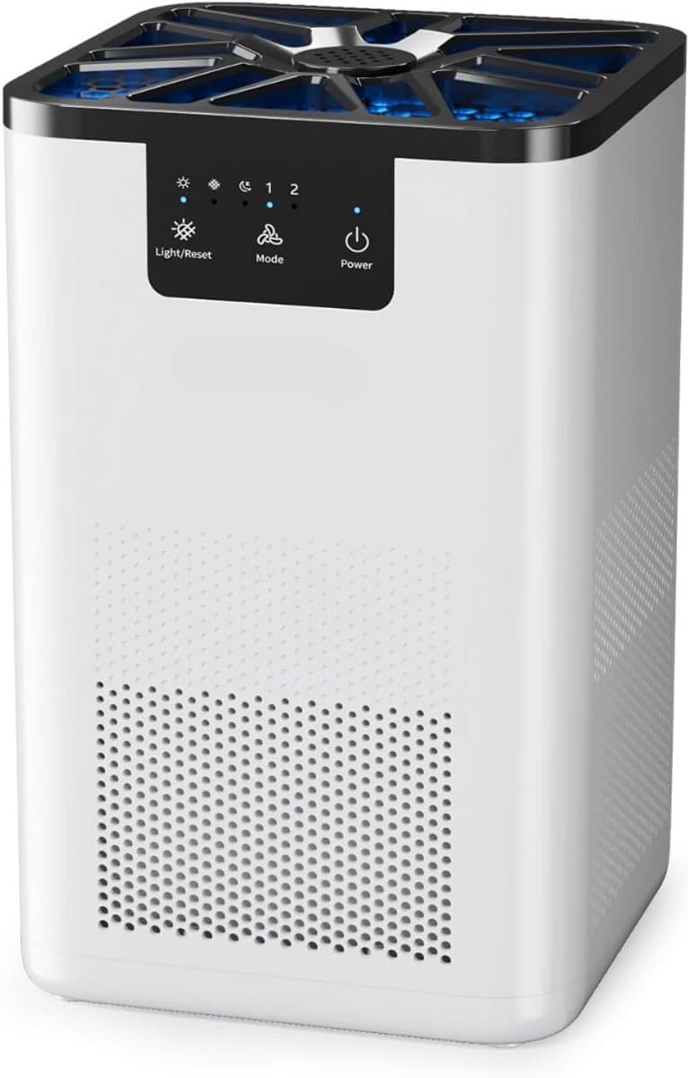 Zavira® Luchtreiniger - Filter - Lonisator - Wit - 17D x 17B x 27H centimeter — afbeelding 1