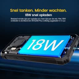 Blackview BV6200 Plus - Robuuste Smartphone - 32GB RAM - 128GB - 11000mAh - 6,56 inch - 4G Dual SIM - Android 15 - 98dB Ultra-luide luidspreker - NFC GPS - Zwart — thumbnail 5