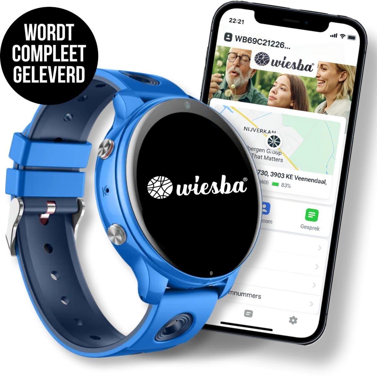 Wiesba WB56 - GPS horloge kind | 4G kinder smartwatch | Wiesba WB56 | Kinderhorloge met GPS | SOS horloge kind | Videobellen horloge kind | GPS tracker horloge kinderen | Smartwatch kinderen waterproof | Kinderhorloge schoolmodus — afbeelding 1