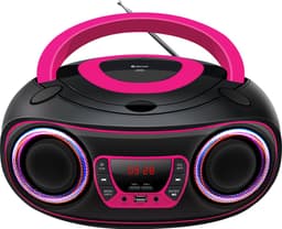 Denver Draagbare Radio CD Speler Kinderen - Bluetooth - Lichteffecten - Boombox - AUX - FM - TCL212BT - Roze — thumbnail 1
