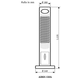 Casafan Airos Cool torenventilator met watertank 114 cm - Afstandsbediening - 70 Watt - 3 standen - Timer — thumbnail 3