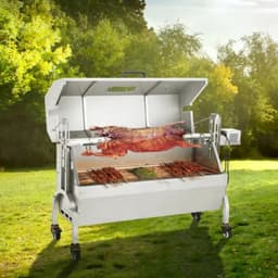 Rotisserie draaispit - RVS Rotisserie 60 kg - In Hoogte Verstelbaar - Oven - Motor - Elektrische Grill met Deksel & Accessoires — thumbnail 4