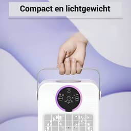 LotaHome - Mini Airco - Luchtkoeler - Ventilator - Mobiele Airco - Airconditioning - Aircooler - Tafelventilator - Met Afstandsbediening, Timer en Display - Fluisterstil - Lekvrij - Met Verlichting - 3 Snelheden - Koelen, Blazen en Bevochtigen - Wit — thumbnail 5