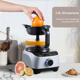 Zavira® Keukenmachine - Keukenrobot - Mixer - Mengkom van 3,5 liter - 1,5 l mixer - Zilver — thumbnail 3