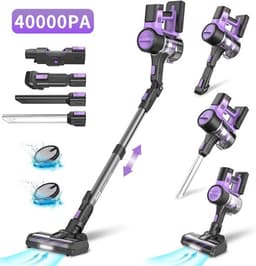 Mila Shop Steelstofzuiger - 6-in-1 stofzuiger - Steelstofzuiger zonder zak - Draadloos - Oplaadbaar - Lichtgewicht - 2200mAh batterij - 350W - Paars — thumbnail 1