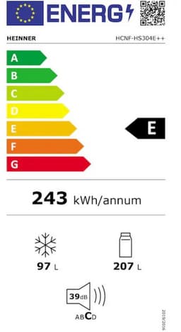 Heinner HCNF-HS304E++ Koel-vriescombinatie – 304 L – Full No Frost – Multi Air Flow – Elektronische Bediening met LED-display – Wit – 5 Jaar Garantie — thumbnail 2
