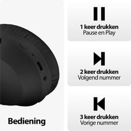 Draadloze Bluetooth Koptelefoon met Bass-Boost Functie - Bluetooth 5.3 - 60 Uur Batterij - Headset met Microfoon Noise Cancelling - Koptelefoon met draad modus - Equalizer App - Zwart — thumbnail 5
