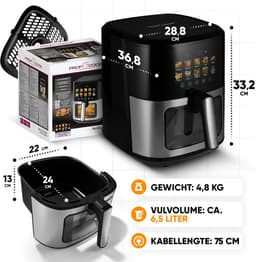 ProfiCook PC-FR 1286 H - Airfryer - 6,5 L capaciteit - 1700 W vermogen - Kijkvenster met LED-display — thumbnail 4