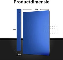 CRLYN® Harde Schijf Extern - Draagbare - 1TB Opslag - Blauw — thumbnail 2