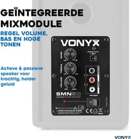 Studio monitor speakers - Vonyx SMN50B actieve studio monitor speakerset 140W - 5 inch - Zwart — thumbnail 5