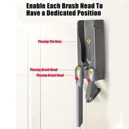 Wandhouder voor Dyson V11 V15 SV14 SV15 – Ophangbeugel met Accessoirehouder – Inclusief Schroeven – Muurmontage voor Opladen en Opbergen – Grijs – 23,5x11,5x7cm — thumbnail 4