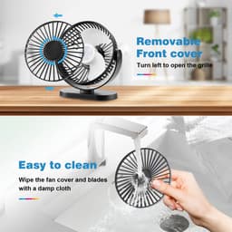 YONO USB Tafelventilator – Stil - Kantelbaar – 3 Snelheden – Ventilator Bureau – Koeling – Zwart — thumbnail 4