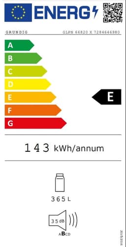 Grundig GLPN66820X Koelkast - 5 jaar garantie - RVS - 186 cm hoog - 60cm breed — thumbnail 2