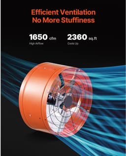 Gevelventilator - 15 inch zolderafzuigventilator in fel oranje met regelbare thermostaat en buitenrooster. 1650 CFM huisventilator om tot 2360 vierkante voet te koelen. — thumbnail 4
