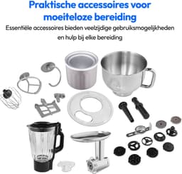MEDION 4 in 1 universele keukenmachine (1200 watt, 8 standen, mengen kneden roeren hakken, ijskom voor het bereiden van ijs, digitaal display, MD18440) Titanium — thumbnail 5