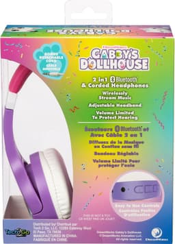 Gabby's Poppenhuis - draadloze kinderkoptelefoon - met volumebegrenzing - lange speeltijd - met extra audiokabel - bluetooth — thumbnail 4