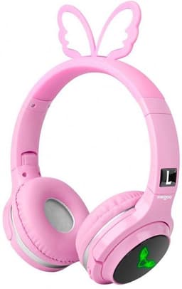 koptelefoon kinderen draadloos - hoofdtelefoon voor kinderen met engelen vleugels - roze - Bluetooth — thumbnail 1
